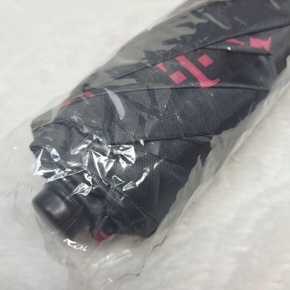 T-Mobile Folding Umbrella Black Pink T Pattern New In Wrap Unused - Picture 8 of 8